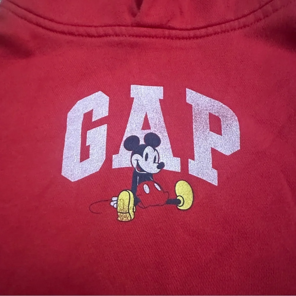 Gap x Disney Red Mickey Mouse Graphic Hoodie Sweatshirt Kids Size Small